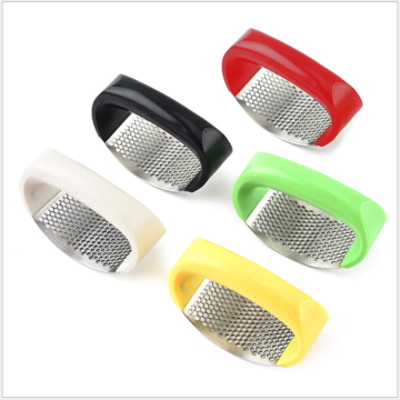 Stainless Steel Garlic Press with Colorful Handle - Mince Tool Cutter Squeezer