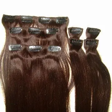 Clip-in hair extensions, shedding-free, 100% top human hair