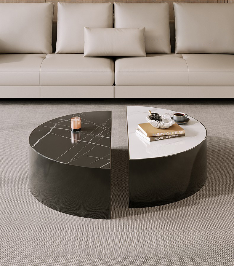 Modern Black and White Marble Coffee Table