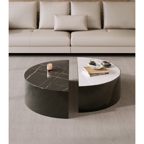 Modern Black and White Marble Coffee Table