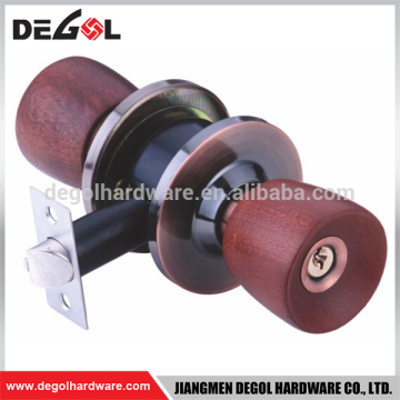 Top quality double sided high security cylindrical entrance round wooden knobs