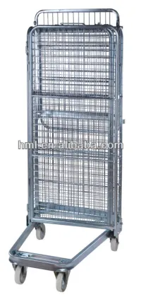 Foldable Metal Security Hotel Housekeeping Maid Cart Trolley
