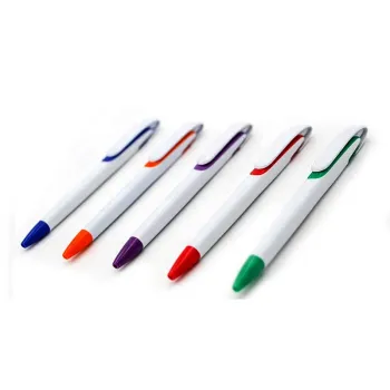 Custom Logo KM Sublimation Pens for 4 Color Printing - Durable Plastic Pens with White Blue Ink
