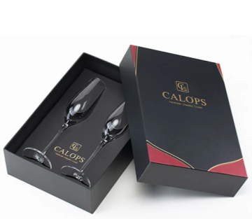Customized Black Matt wine cup paper gift box