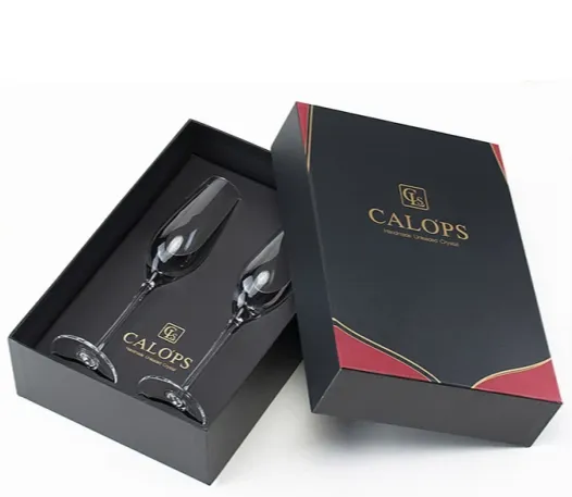Customized Black Matt wine cup paper gift box
