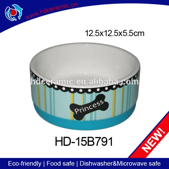 Newest design ceramic pet dog food bowl customized