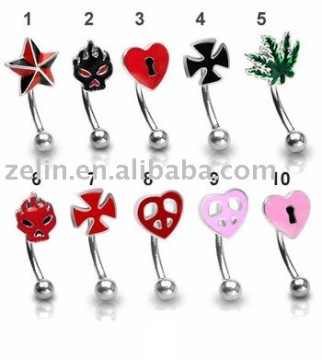 epoxy Logo eyebrow ring body piercing jewelry