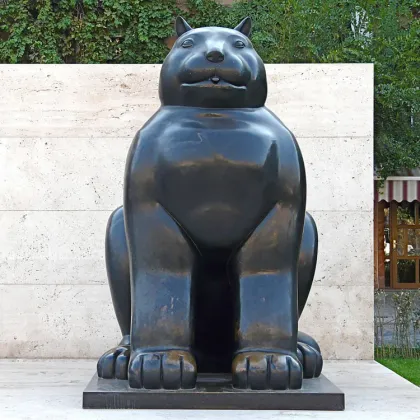 Replica famous Barcelona bronze large fat cat outdoor statue