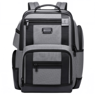 Ransel Perjalanan USB Blok Warna Abu-abu