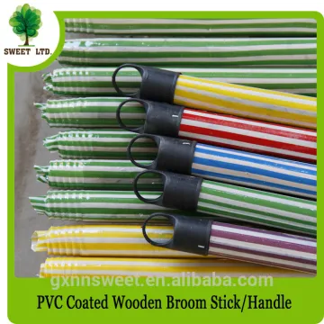 Factory manufacture PVC coated wooden broom handles/ wood stick