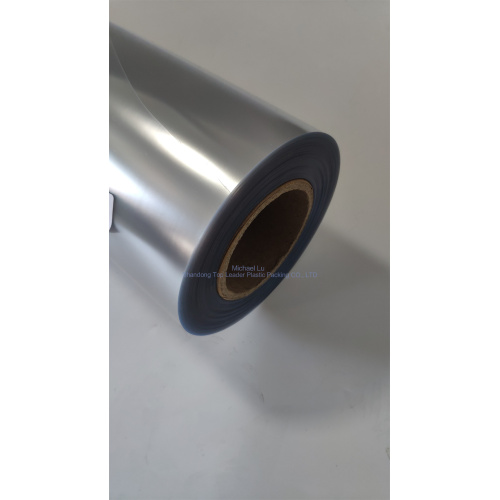 Transparent PVC film for lamination with aluminum foil