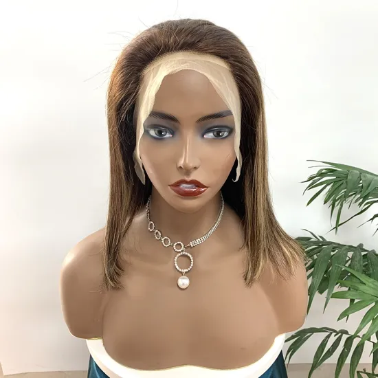 Blonde Piano Color Highlight Ombre 4/27 HD Lace Front Bob Wig Virgin Raw Human Hair Short Bob 13x4 Transparent Lace Frontal Wig