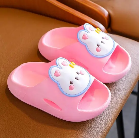 Cute Bunny Anti-Slip Slippers: Factory Price Summer Home & Beach Kids' Shoes