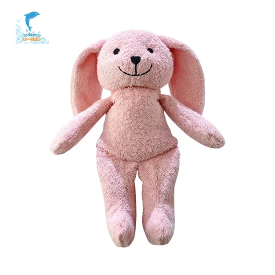 OEM customization plush pink bunny soft health rabbit toy with natural corn built-in