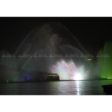น้ำพุทะเลสาบลอยน้ำพร้อมการแสดงแสงสี