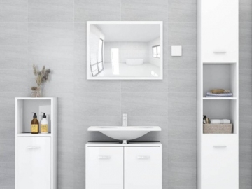 White Hotel Wood Single Bathroom Vanity Shaving Cabinets