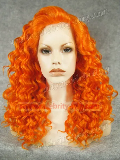 Orange Medium Length Bounce Wavy Rihanna Synthetic Wig