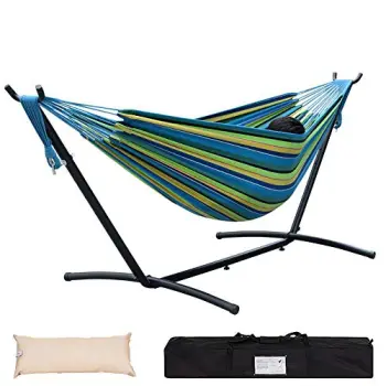 Danlong Indoor Outdoor Brazilian Style Cotton Hammock Bed with Stand: A 2 Person Freestanding Haven for Sale