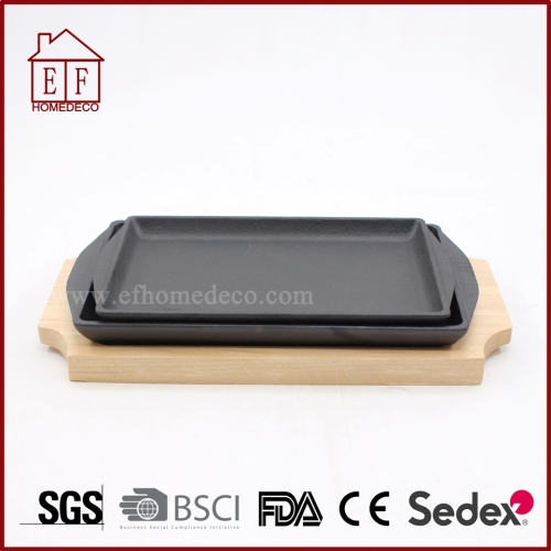 Pre-seasoned Cast Iron Square Fry Pan and Griddle
