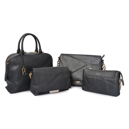 Leather Briefcase Weekend Bag Large Netbook Bag Black