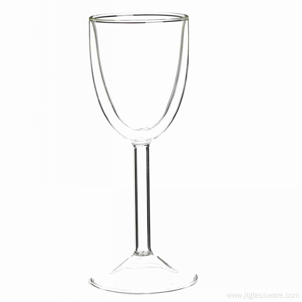 Drinking Double Glass Red Wine Cup