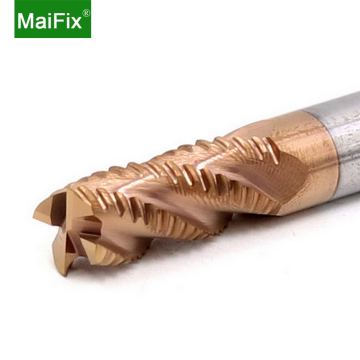 Maifix 4 Flute Milling Cutter - Bronze Coated Tungsten Carbide Rough End Mills for CNC