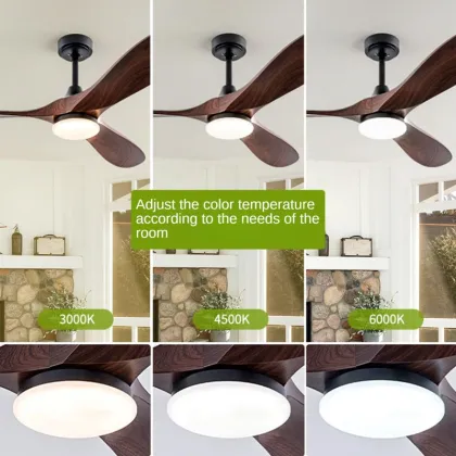 Lighted Wooden Ceiling Fan