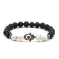 Gemstone Evil Eye Volcano Bracelet de lave