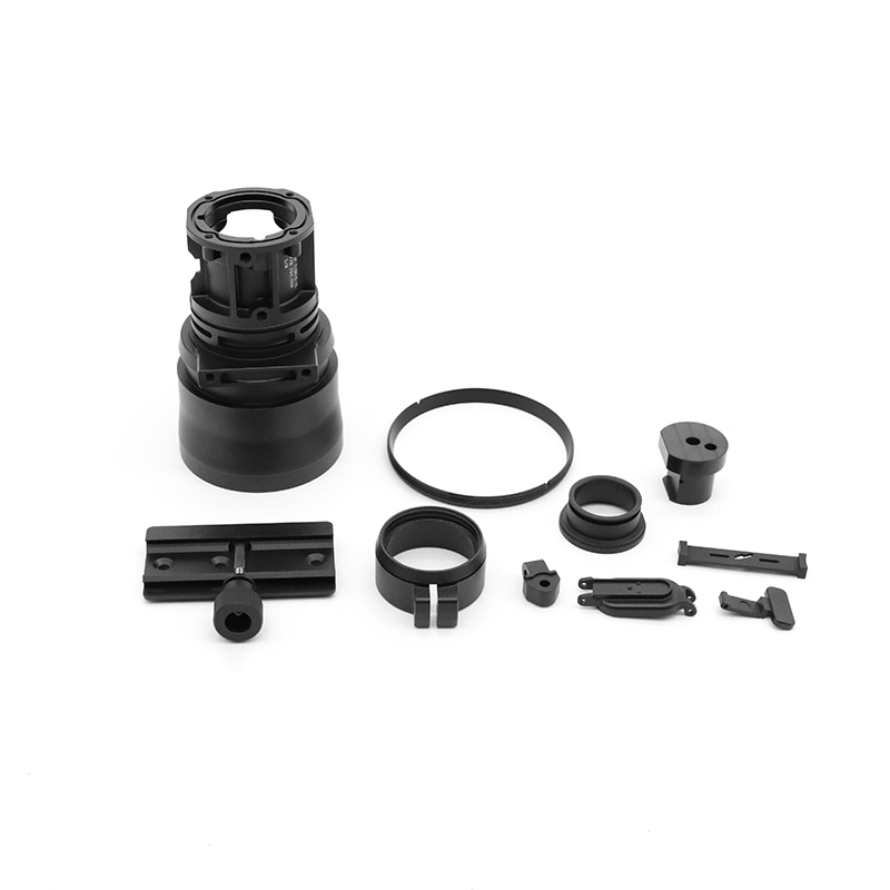 Turning and milling rifle scope parts+Material：AL6082-T651+Process：CNC turning & CNC milling+Finish：Sandblasting & matte black hard anodizing