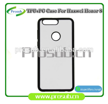 2d sublimation heat transfer PC +TPU silicon blank cell phone case for Prosub-Huawei Honor8