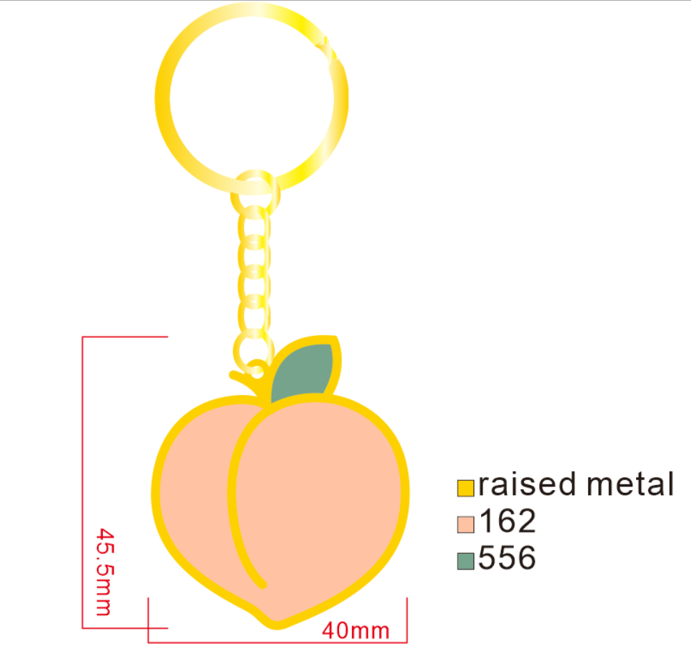 Peach Keychain