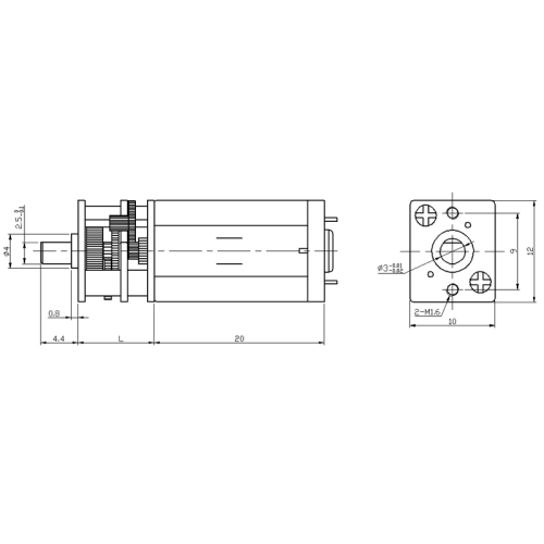 12mm micro gear motor reducer