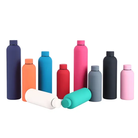 Custom 500 ml Sports Outdoor Frosted Bottle with Rubber Paint and Stainless Steel Vacuum Cup