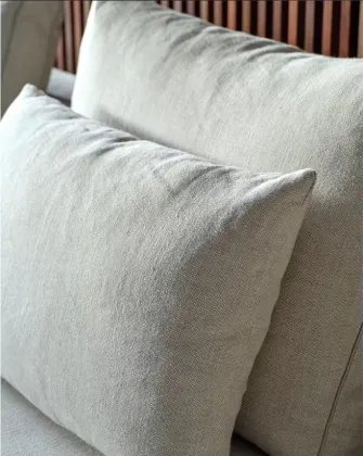 Mid-Century Modern Sofa in Neutral Grey Fabric