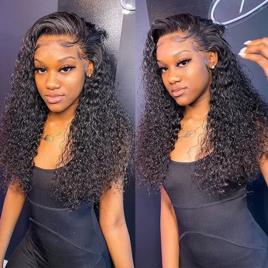 Wholesale Vendor 13*4 Lace Front Wig Transparent Lace Curly Wave Wigs 100% Virgin Human Hair With Bleached For Woman
