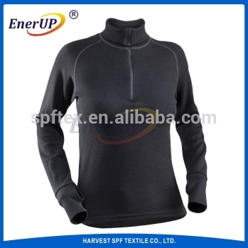 Zip Neck Double Layers Women Winter Underwear
