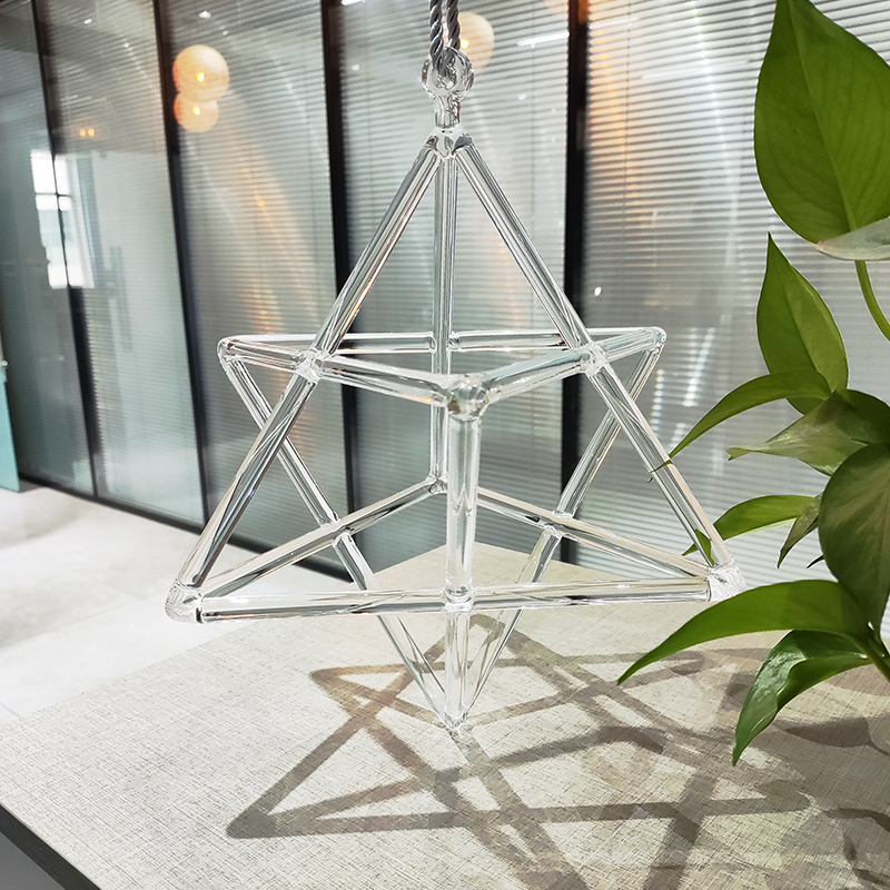 Healing Transparent Hexagram Crystal Singing Merkaba