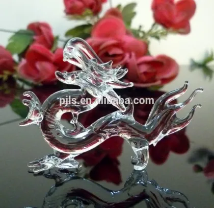 feng shui dragon glass dragon, crystal dragon with base