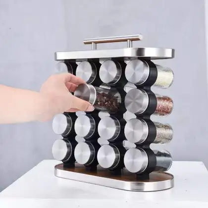 WOODEN PORTABLE SEASONING SPICE RACK