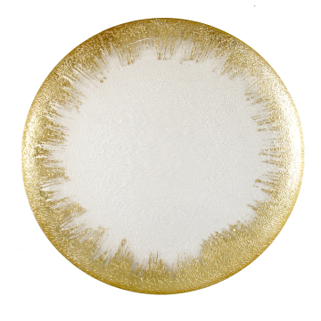 SNW Wholesale 13 Inch Brush Gold Foil Charger Plate