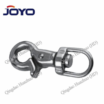 Stainless Steel Rigid Eye Snap Hook with Safety Latch - AISI 304 or 316