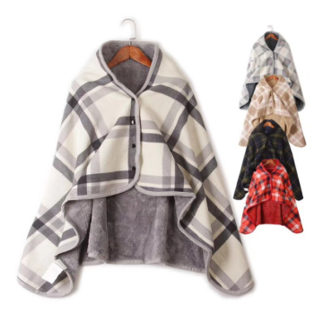 Japanese style multifunctional cloak shawl flannel blanket