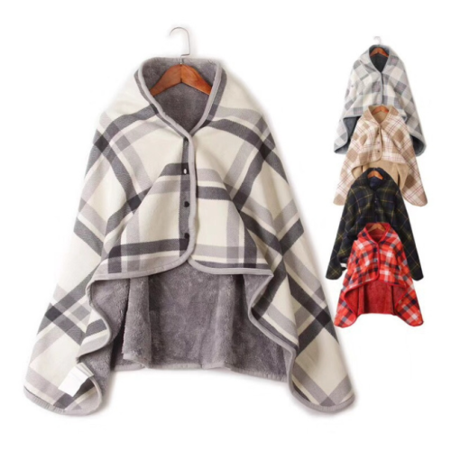 Japanese style multifunctional cloak shawl flannel blanket