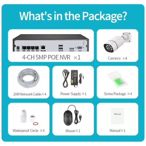 POE 4K NVR IP CAMERA 4Ch