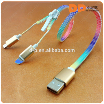 Cheap stylish headphones illuminated zipper earphone for iphone 6 case