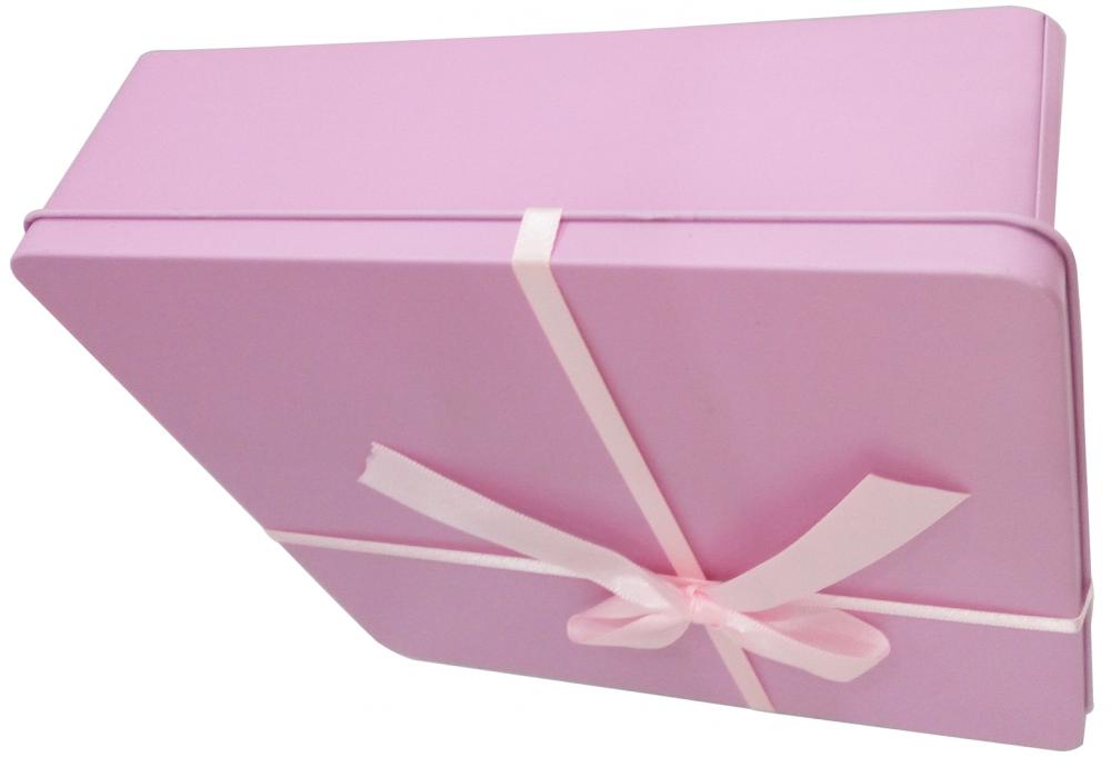 Pink Square Chocolate Metal Tin Box