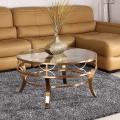 Leisure stainless steel glass round coffee table