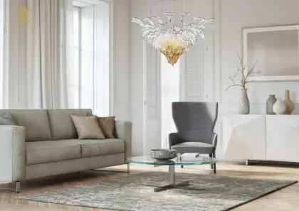 Colored unique art flower style glass chandelier