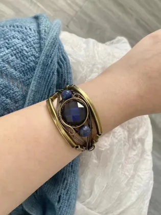 2024 New Natural Lapis Lazuli Pendant Bracelet for Throat Chakra