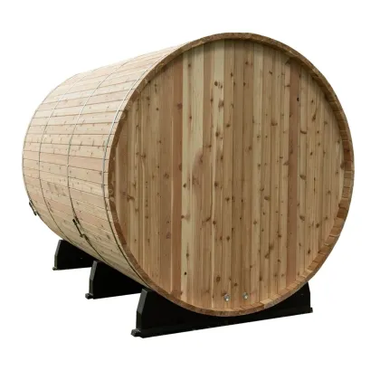 Hot Sale Infrared Wet Steam Outdoor Red Cedar Wood Barrel Steam Sauna